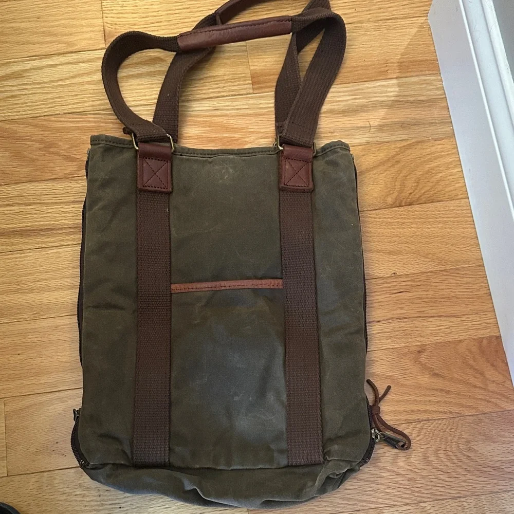 Duluth Trading Co Brown Wax Canvas Backpack